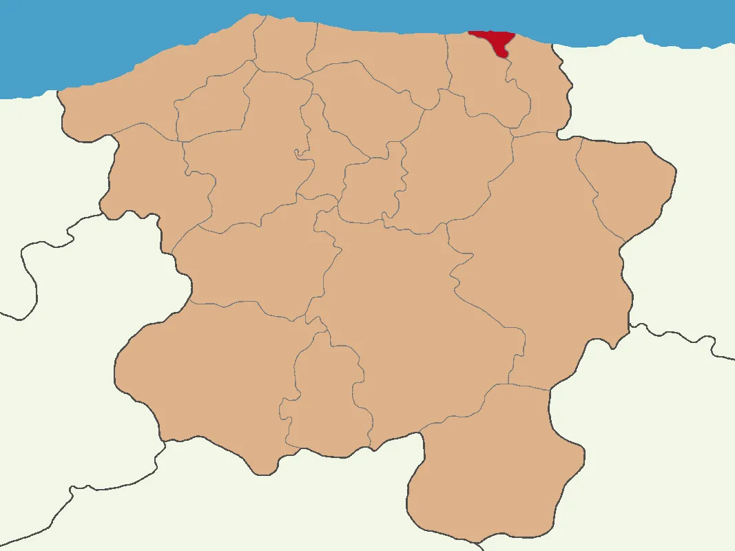 Abana ilçesinin Kastamonu'daki konumu
