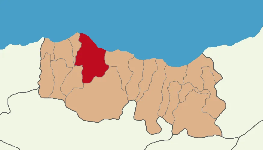 Akçaabat'ın Trabzon'daki konumu