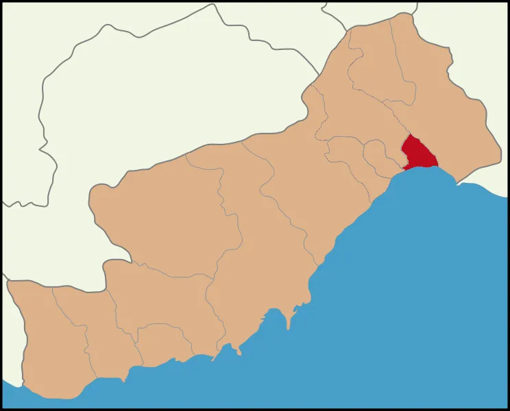 Akdeniz ilçesinin Mersin'deki konumu