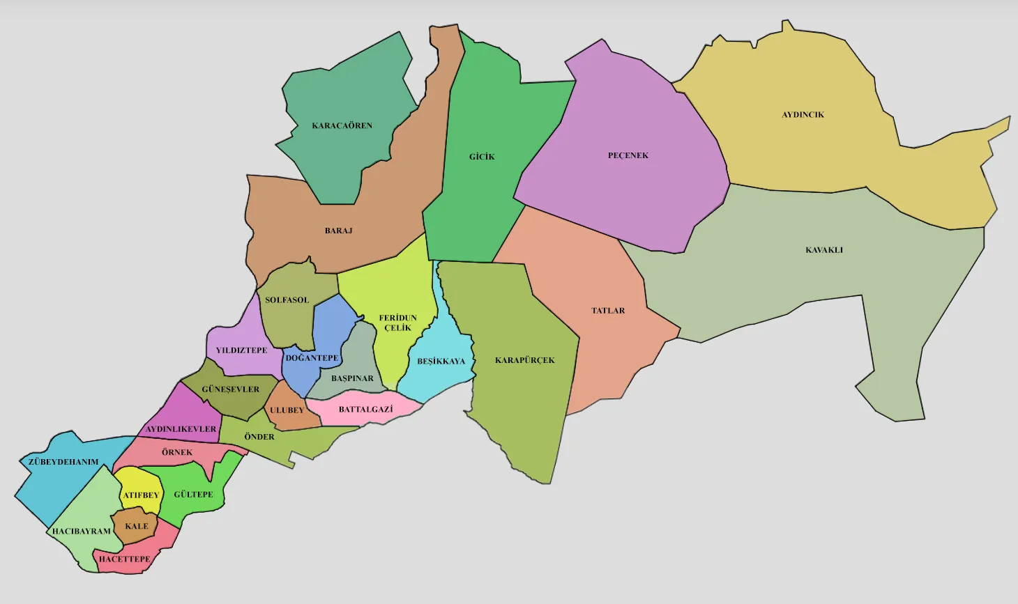 Altındağ'ın mahalle sınırları (2022)