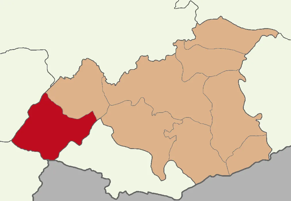 İslahiye ilçesinin Gaziantep'teki konumu