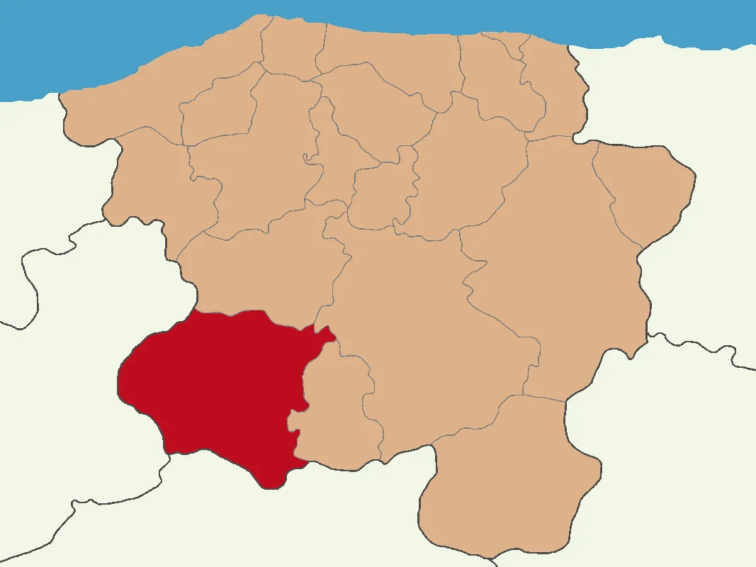 Araç ilçesinin Kastamonu'daki konumu