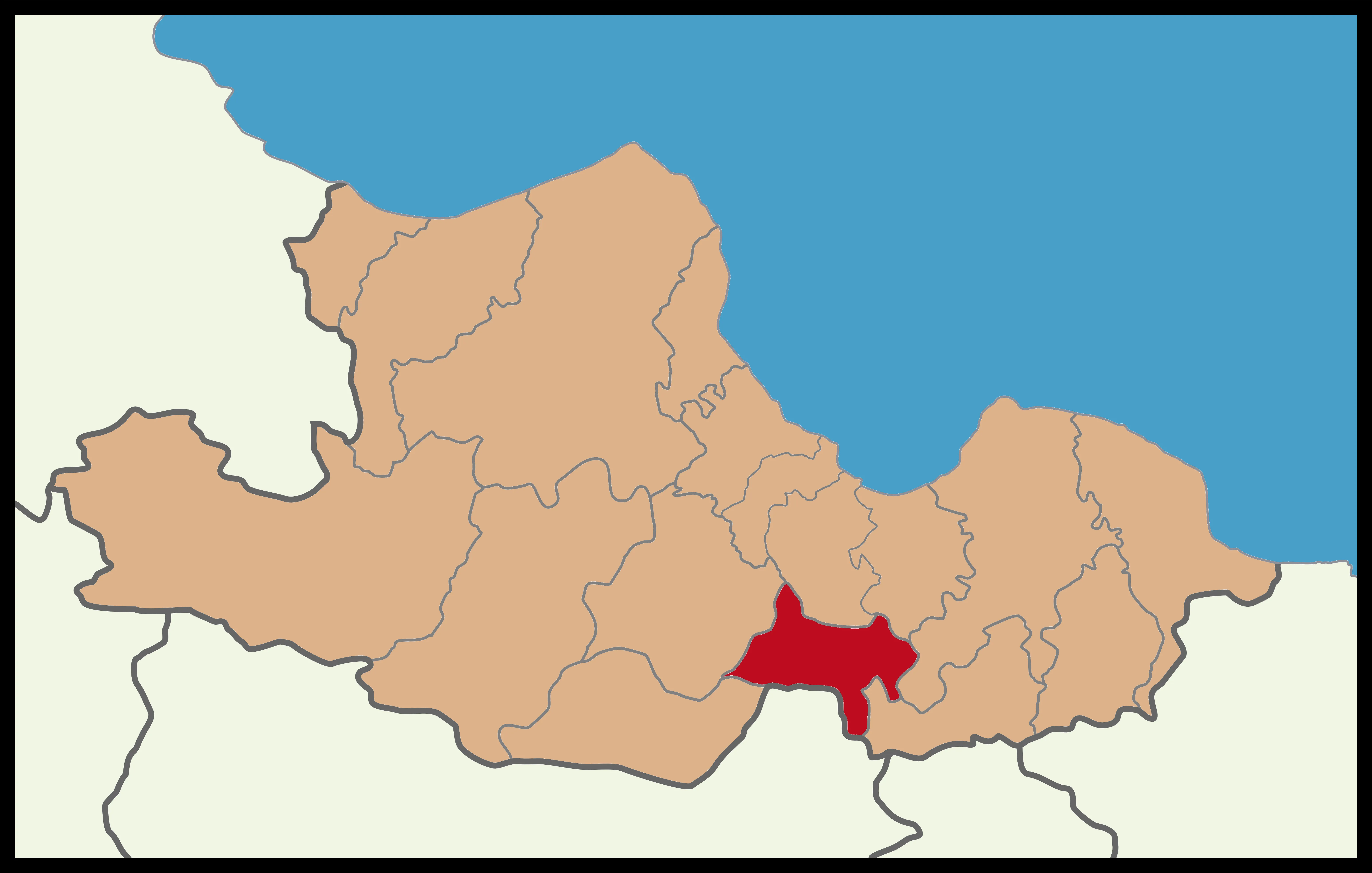 İlçenin Samsun'daki konumu