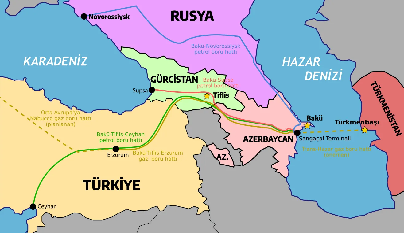 Bakü-Tiflis-Ceyhan Petrol Boru Hattı'nın yeri