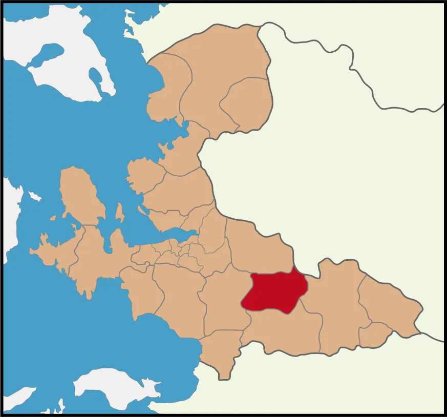 İzmir haritasında Bayındır ilçesinin konumu.