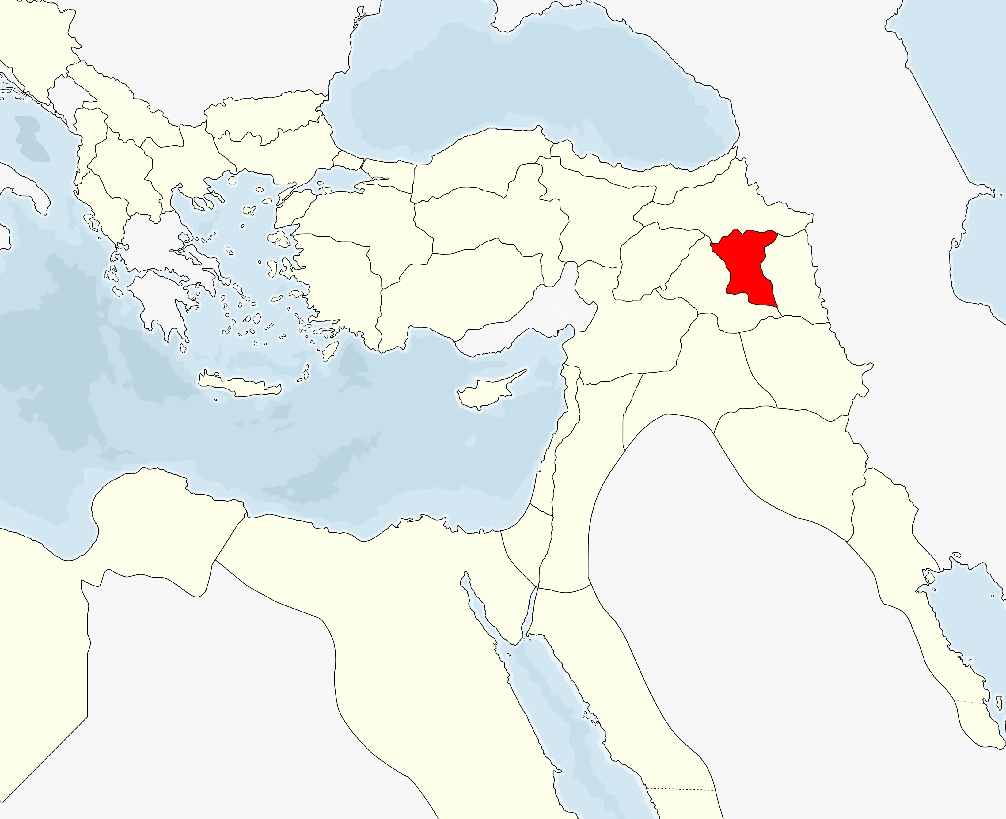 Bitlis Vilayeti harita üzerinde