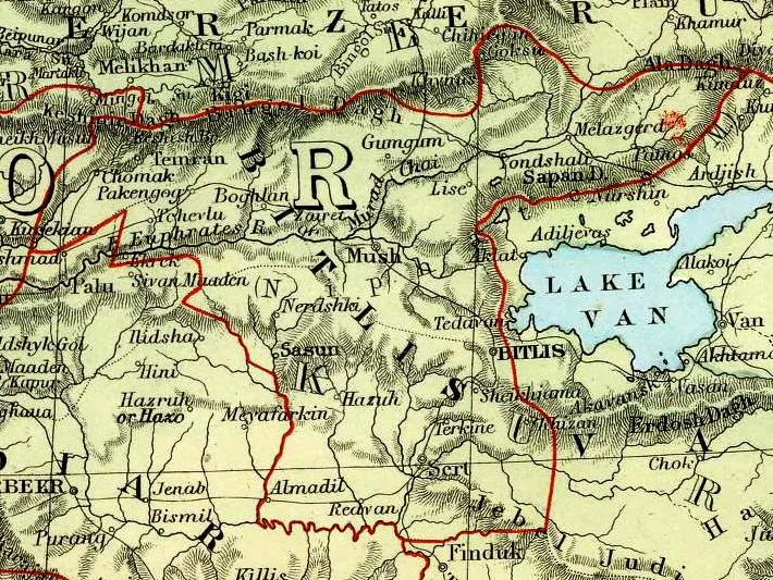 1901 Bitlis Vilayeti'nin Haritası
