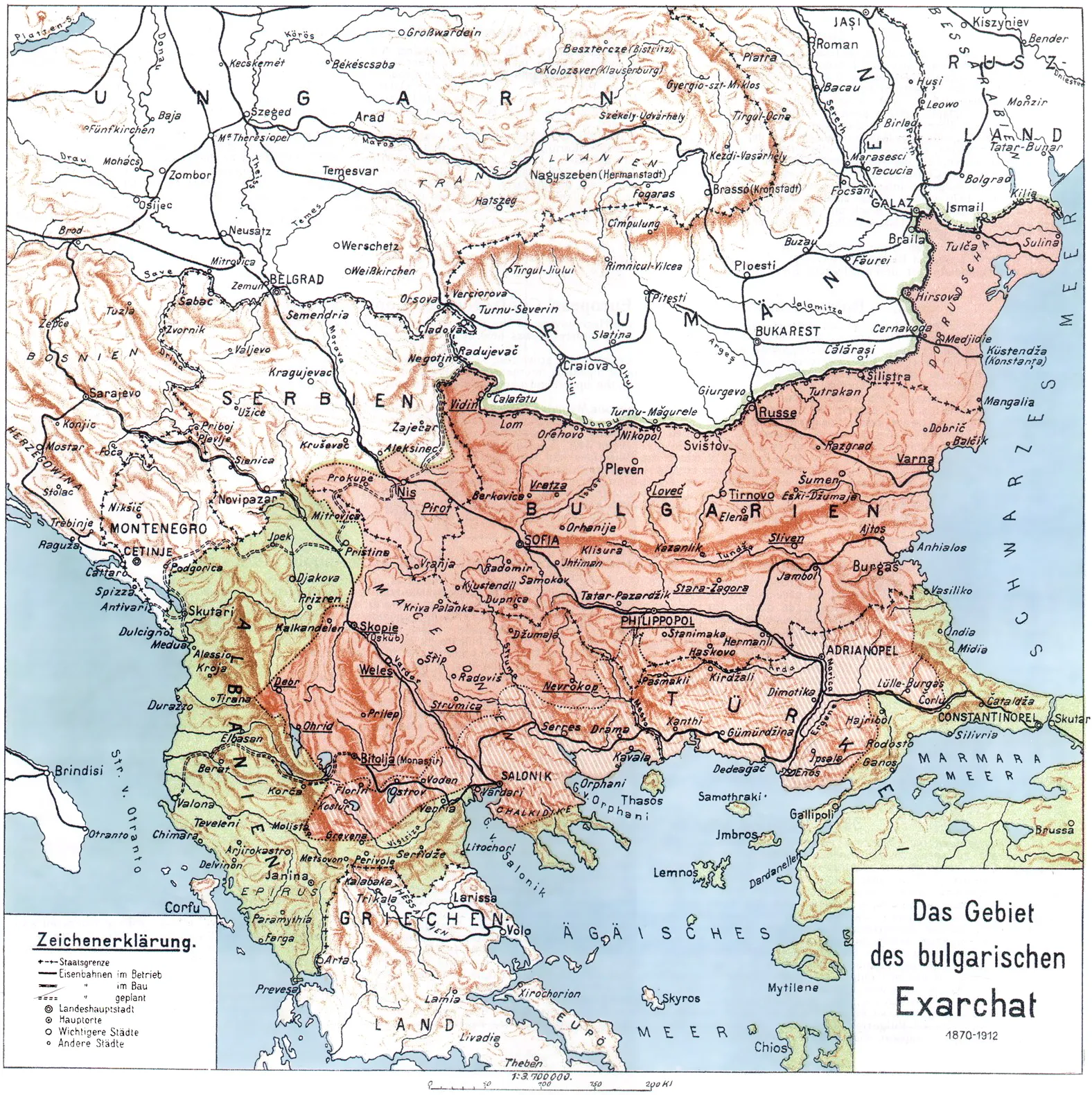 Bulgar Eksarhlığı'nın sorumluluk alanı (1870-1913).