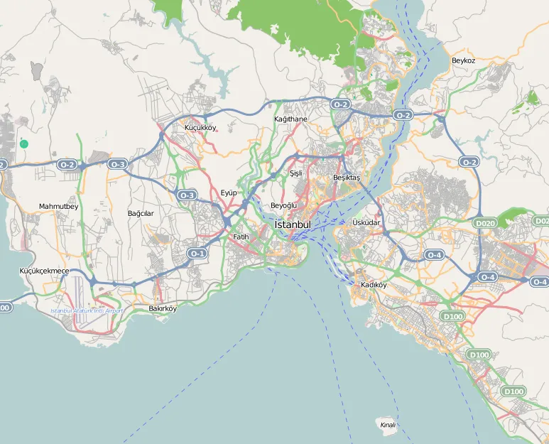 Büyük İstanbul Otogarı'nın İstanbul'daki konumu.