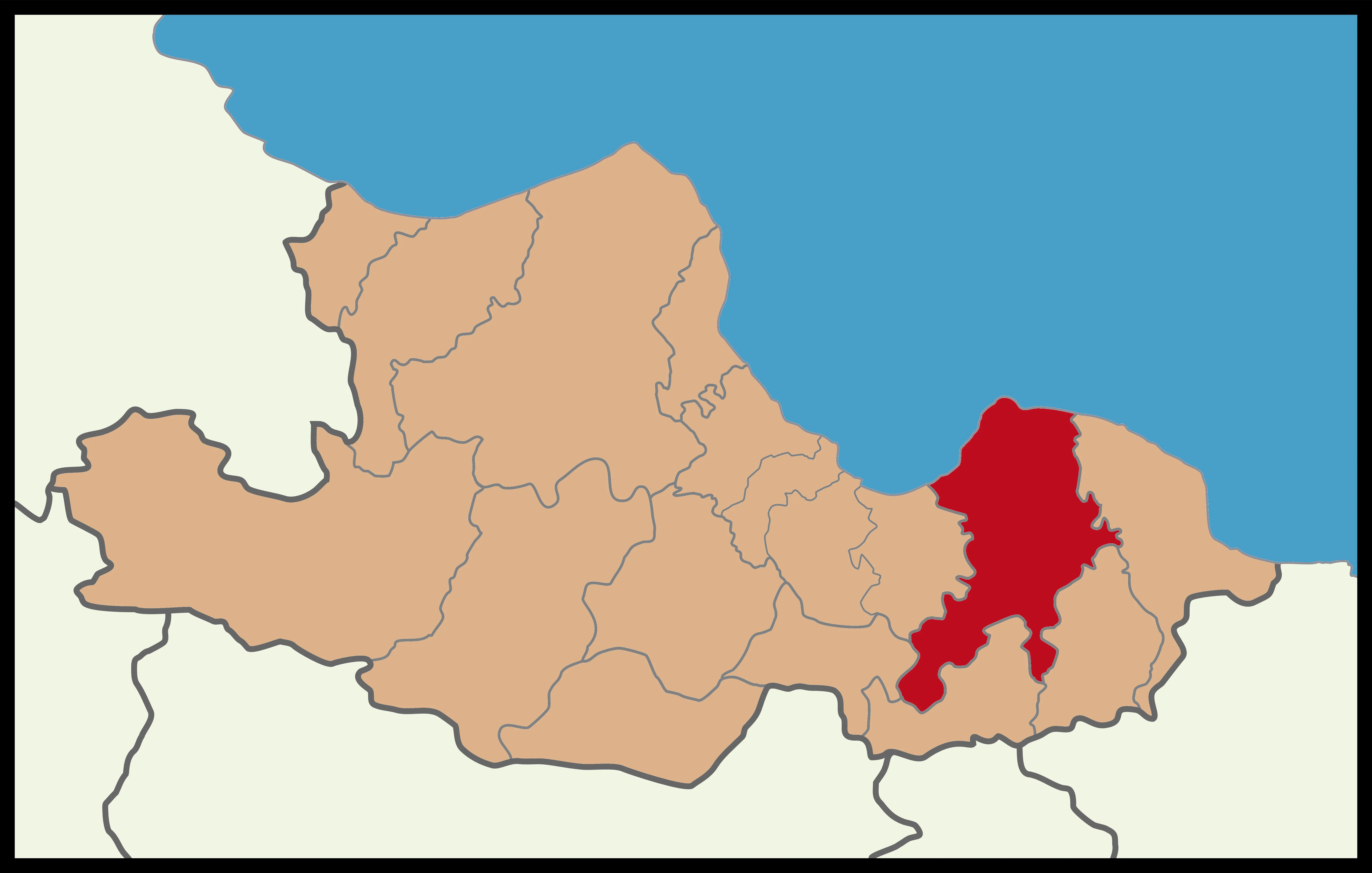 İlçenin Samsun'daki konumu