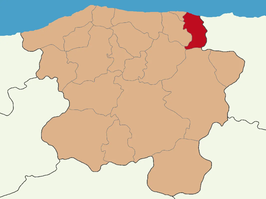 Çatalzeytin ilçesinin Kastamonu'daki konumu
