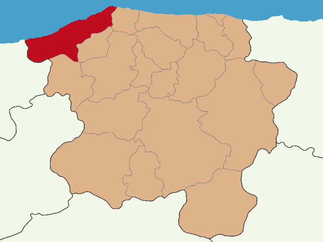Cide ilçesinin Kastamonu'daki konumu
