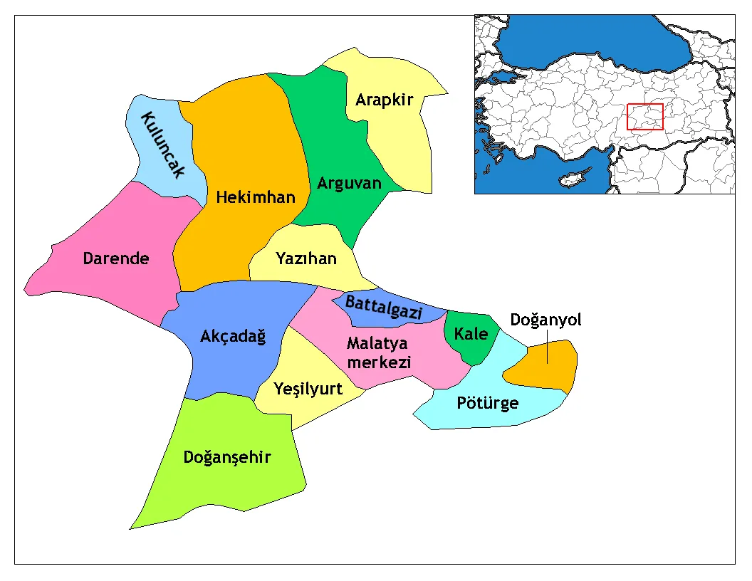 Darende'nin Malatya'daki konumu