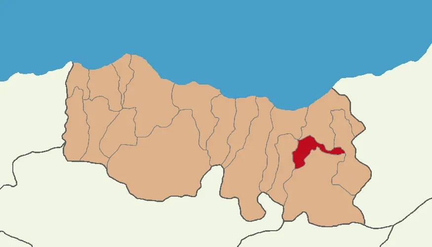 Dernekpazarı'ın Trabzon'daki konumu