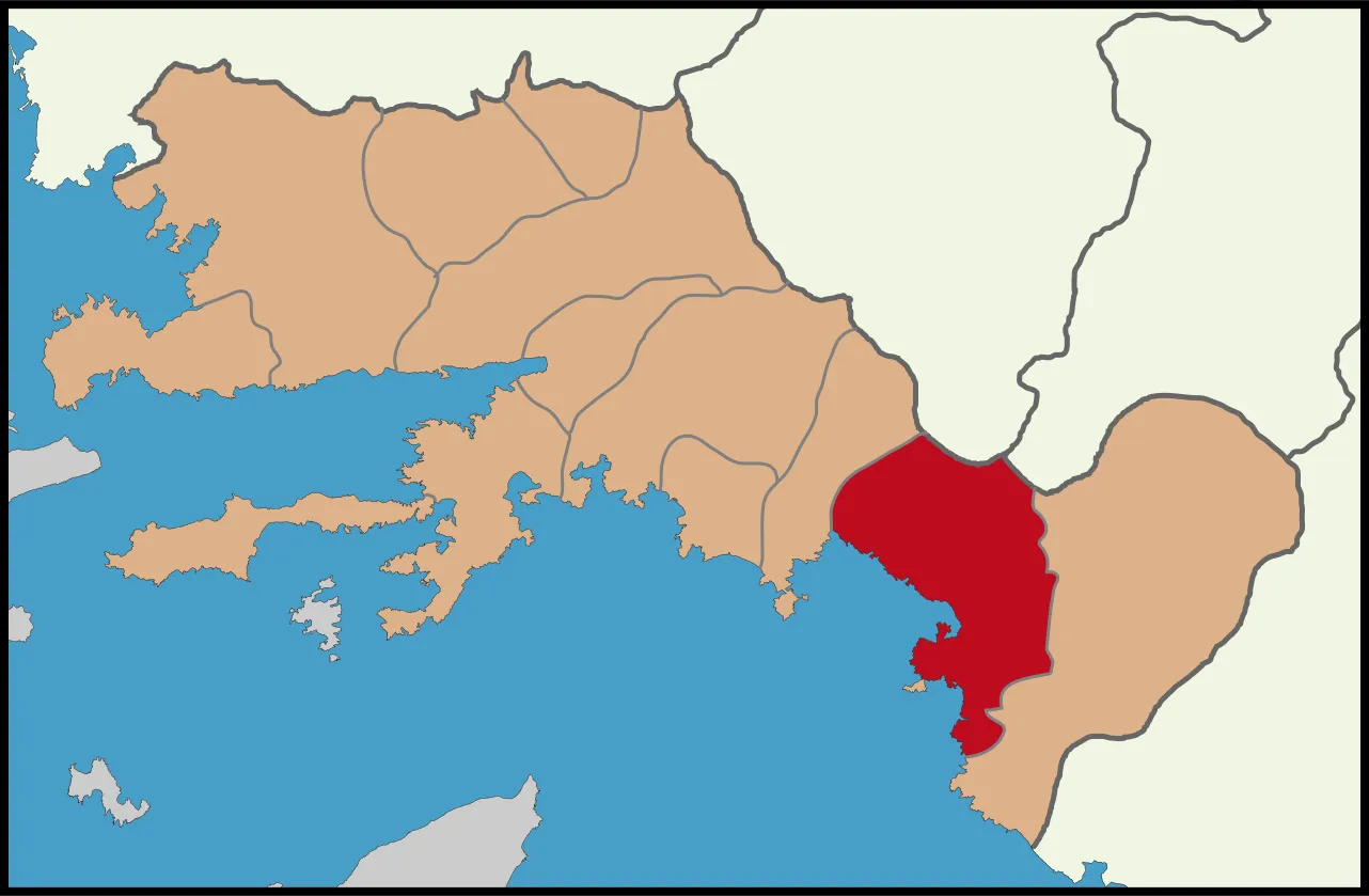 Muğla ilindeki konumu.