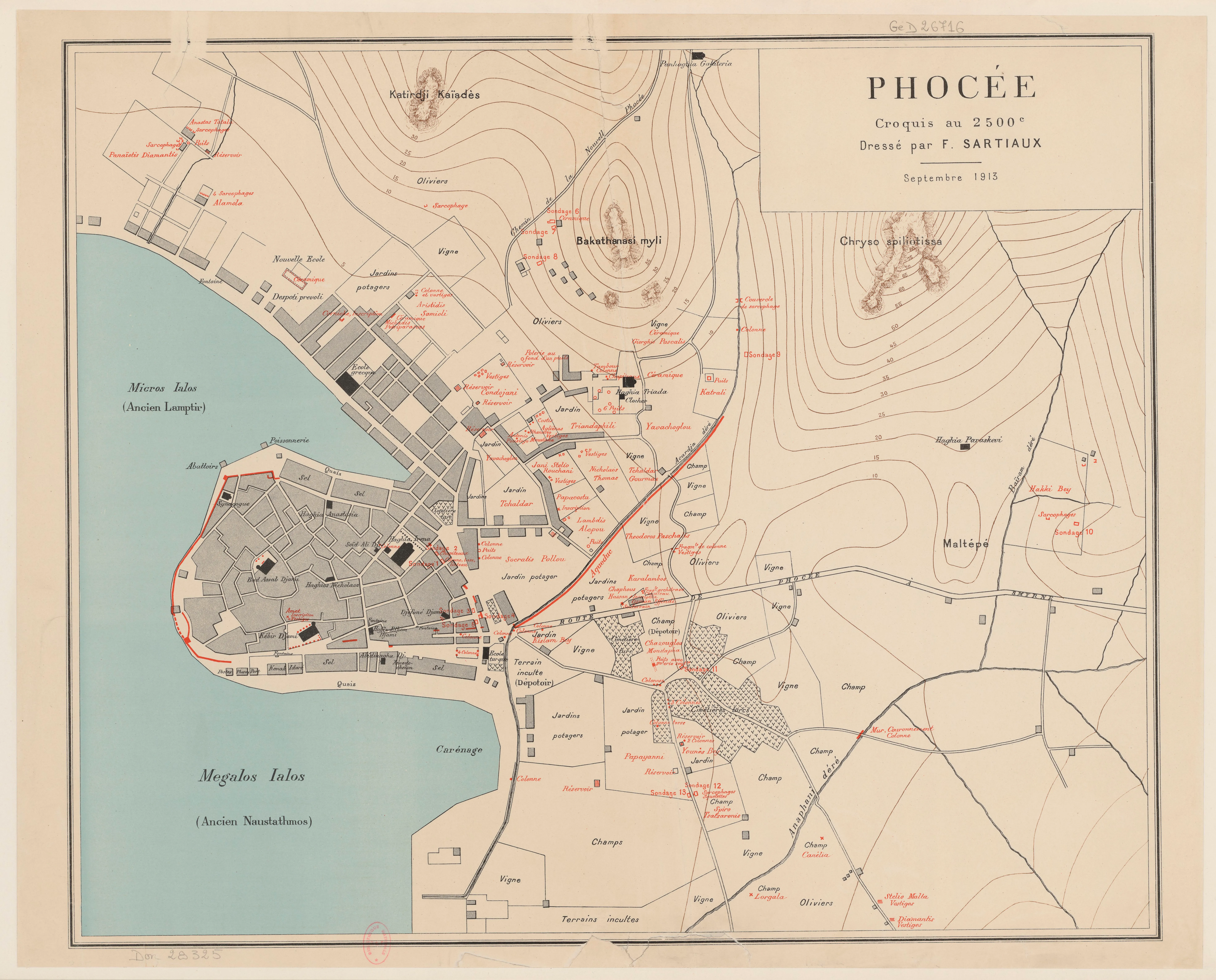 1913'te Fikaia için yapılan harita MÖ. 2500)