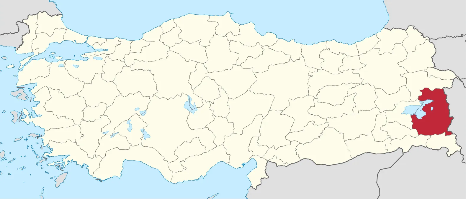 Van'ın Türkiye'deki konumu