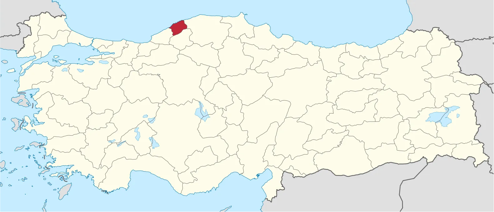 Bartın'ın Türkiye'deki konumu