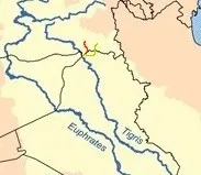 Yeşil:Habur Çayı, Kırmızı:Hezil Suyu