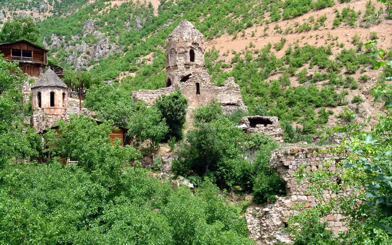 Handzta Manastırı'nda yer alan yapılar; 2007 yılı.