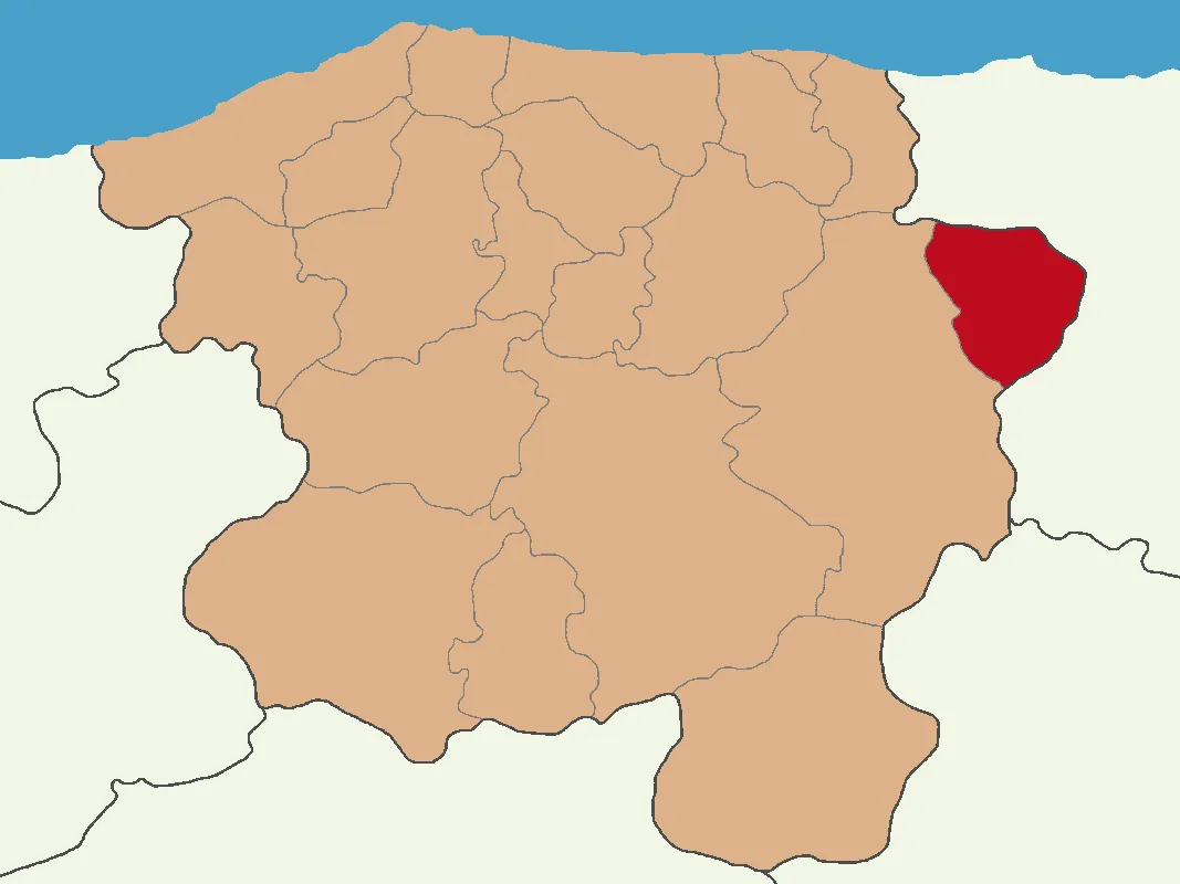 Hanönü ilçesinin Kastamonu'daki konumu