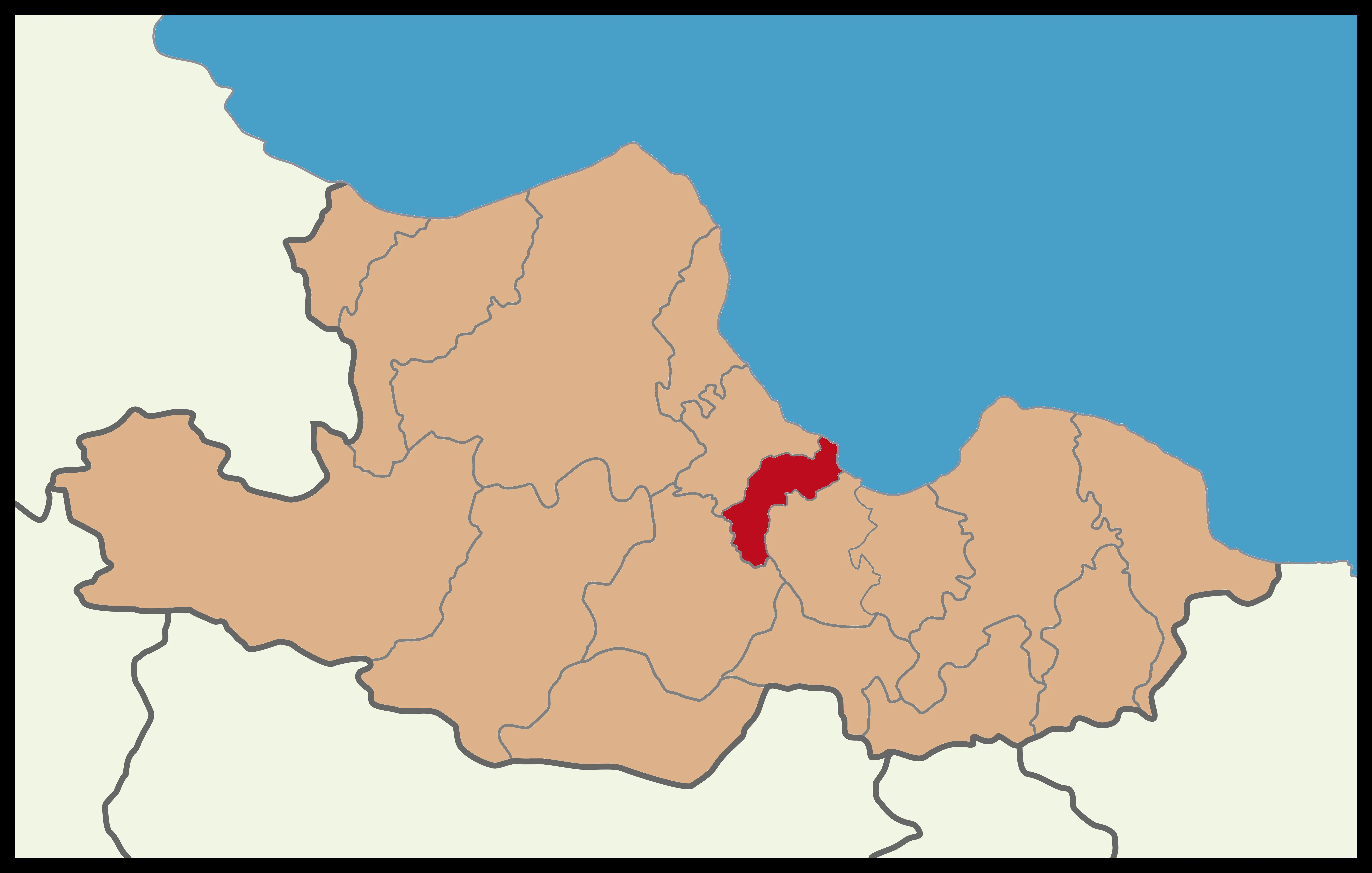 İlçenin Samsun'daki konumu