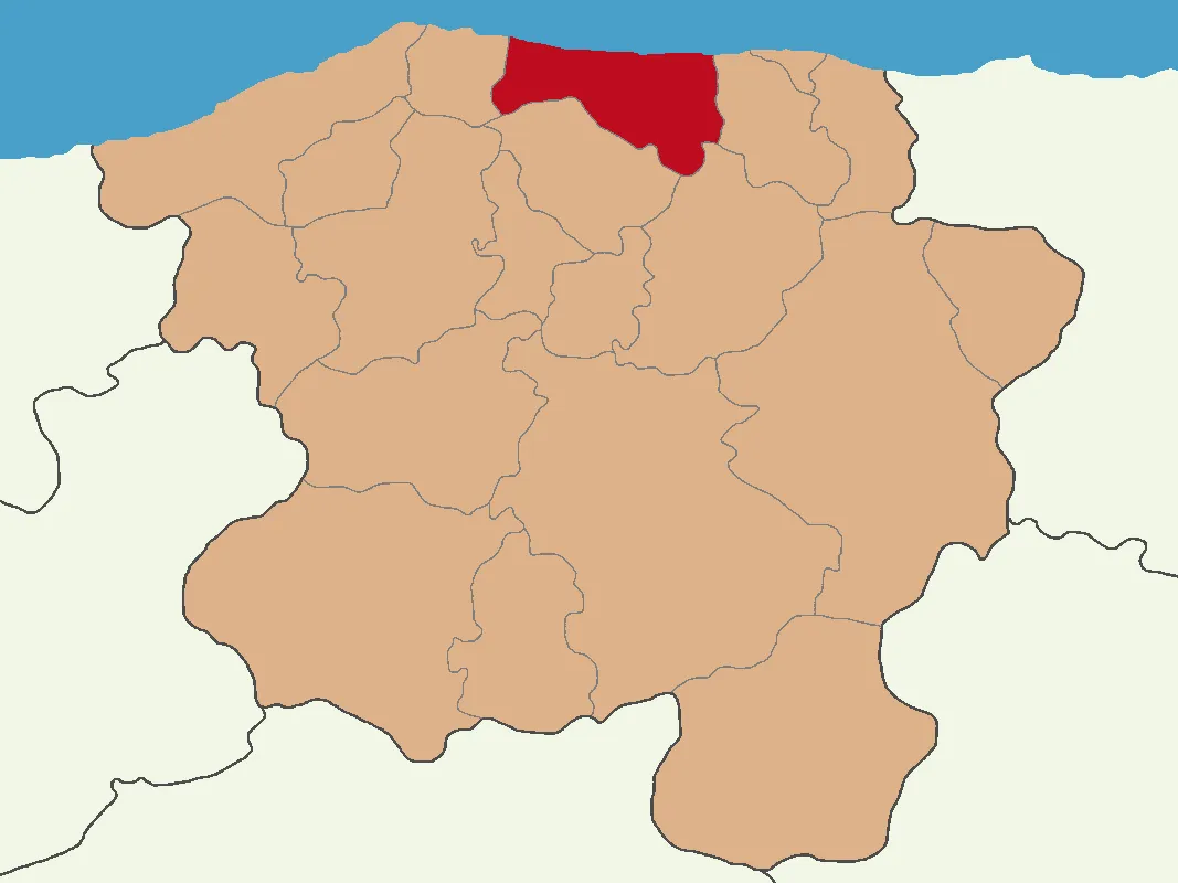 İnebolu ilçesinin Kastamonu'daki konumu