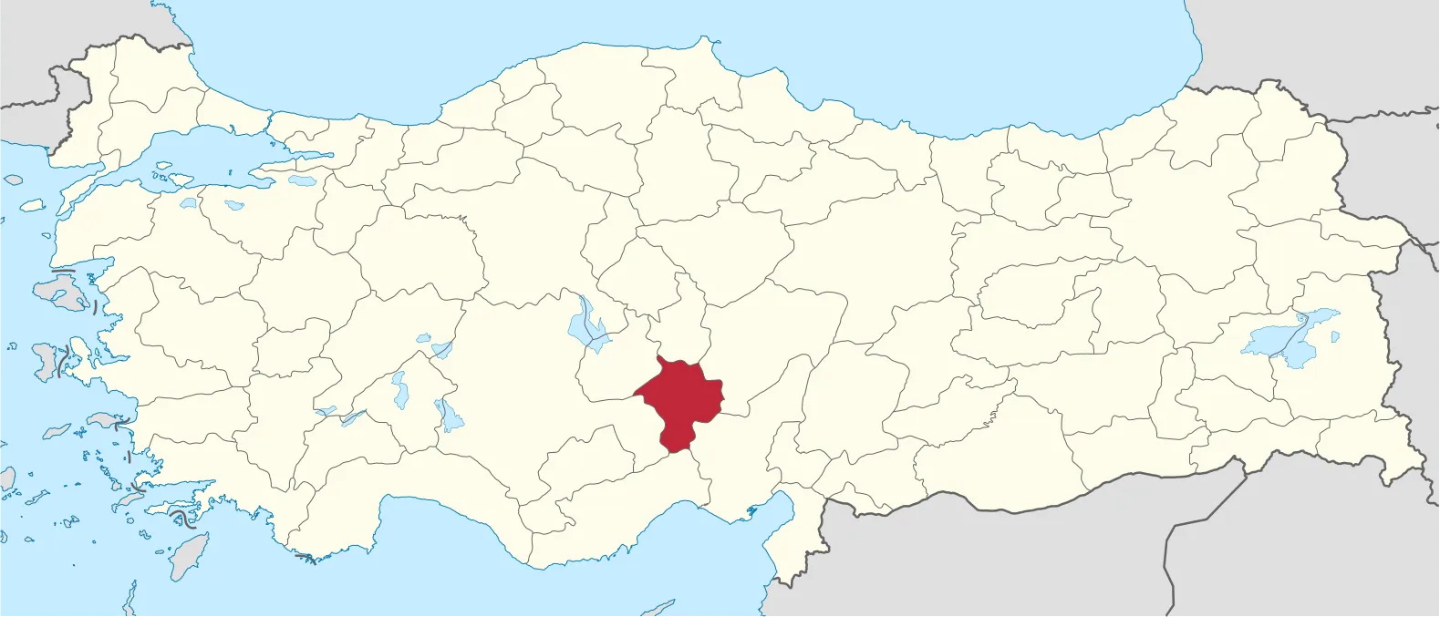 Niğde'nin Türkiye'deki konumu