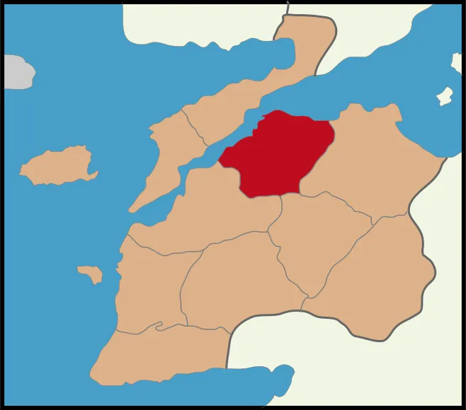 Lapseki ilçesinin Çanakkale'deki konumu