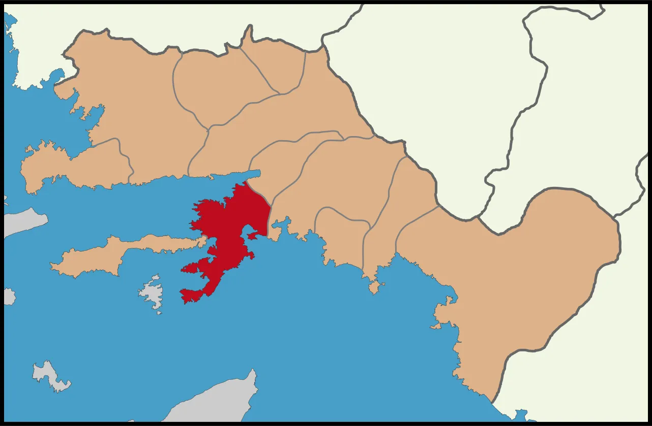 Marmaris'in Muğla'daki konumu