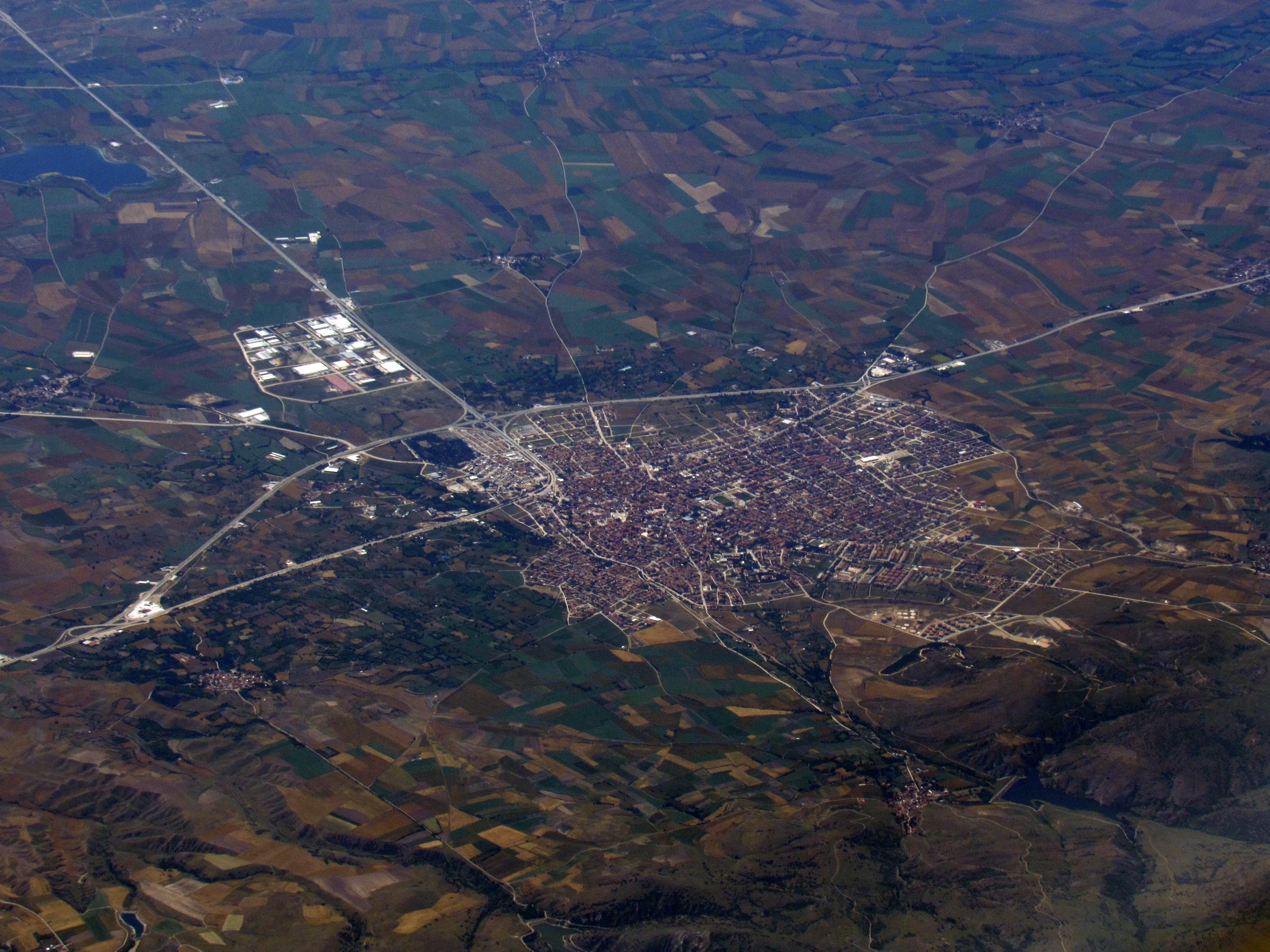 Merzifon şehrinin kuşbakışı görünümü, 2016