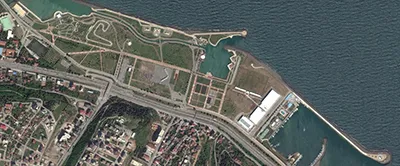 Batıpark'taki yeşil alanın uydudan görünümü.