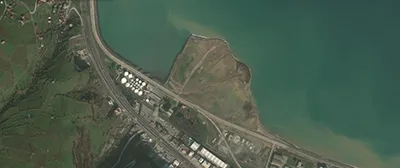 Batıpark'taki yeşil alanın uydudan görünümü.