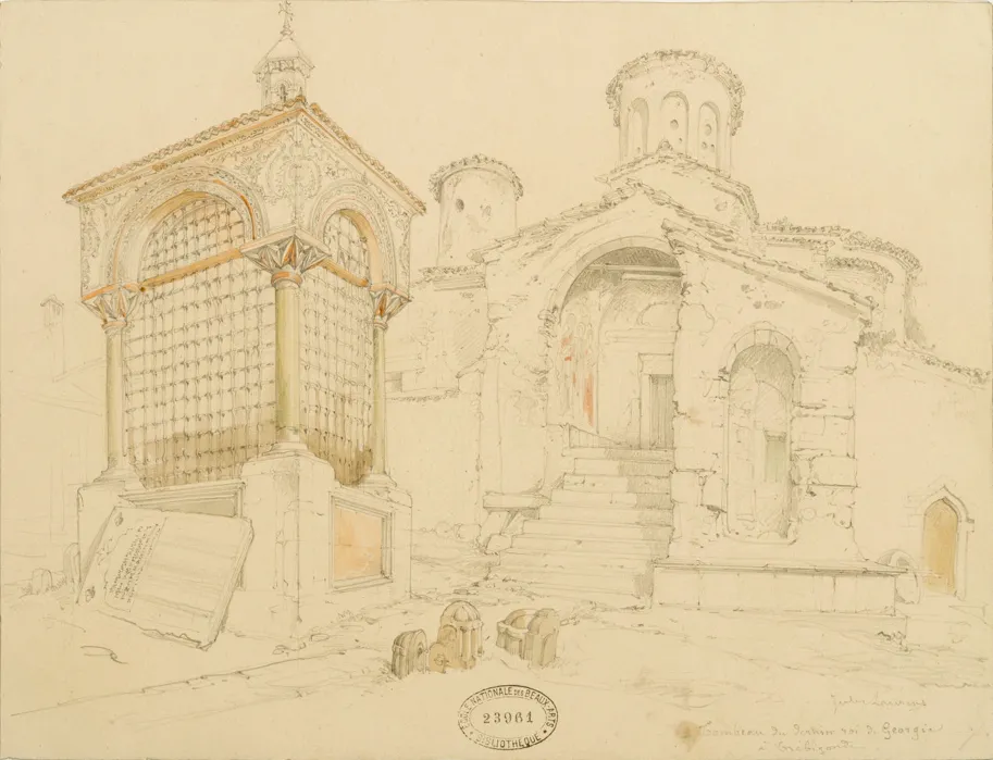 II. Solomon'un anıt mezarı ve yenileme öncesi kilise, 1847.