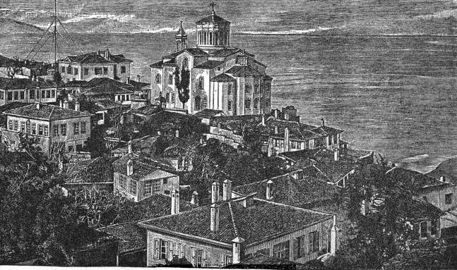 1888 tarihli Trabzon tasvirinde katedral