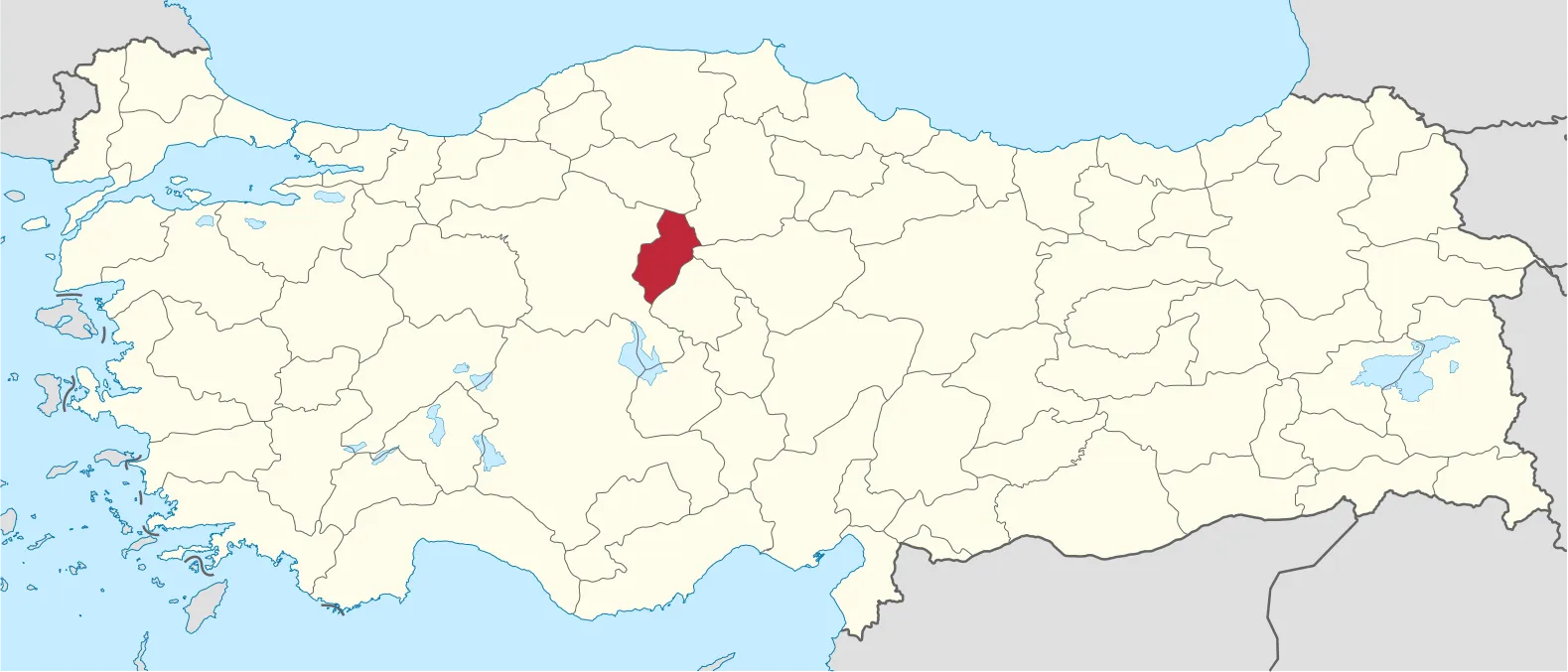 Kırıkkale'nin Türkiye'deki konumu