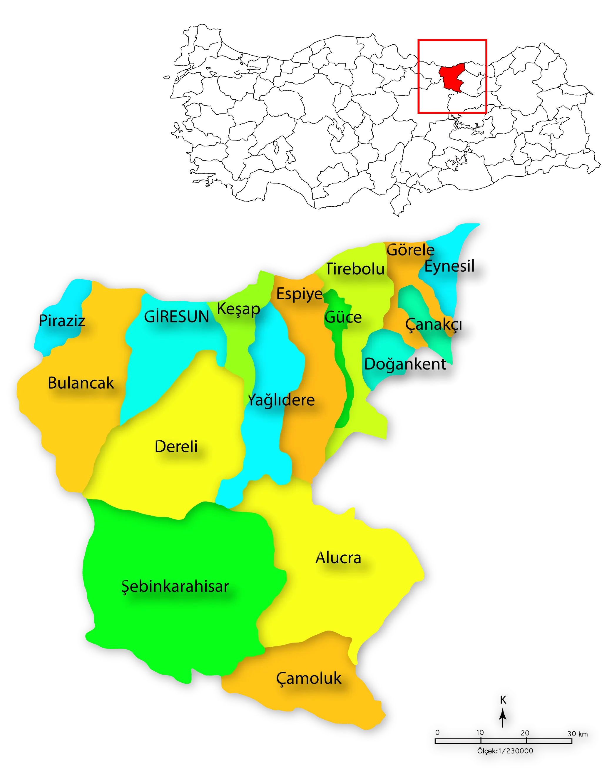 Giresun ili haritası