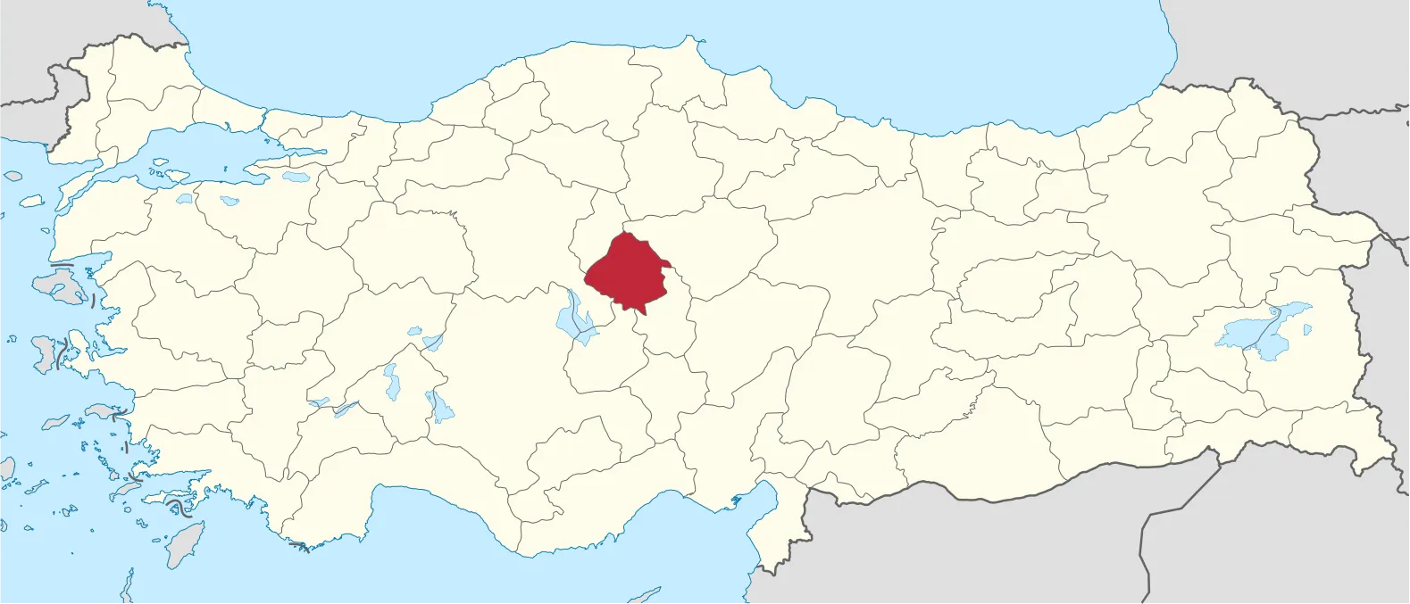 Kırşehir'in Türkiye'deki konumu