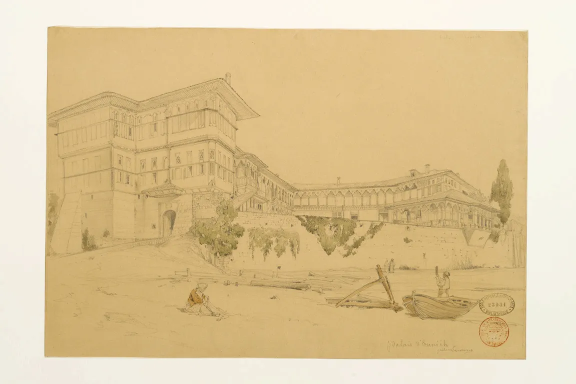 Süleyman Paşa Sarayı'na dair çizim, 1847, Jules Laurens.