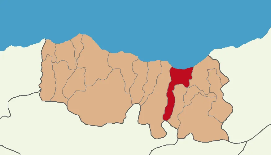 Sürmene'nin Trabzon'daki konumu