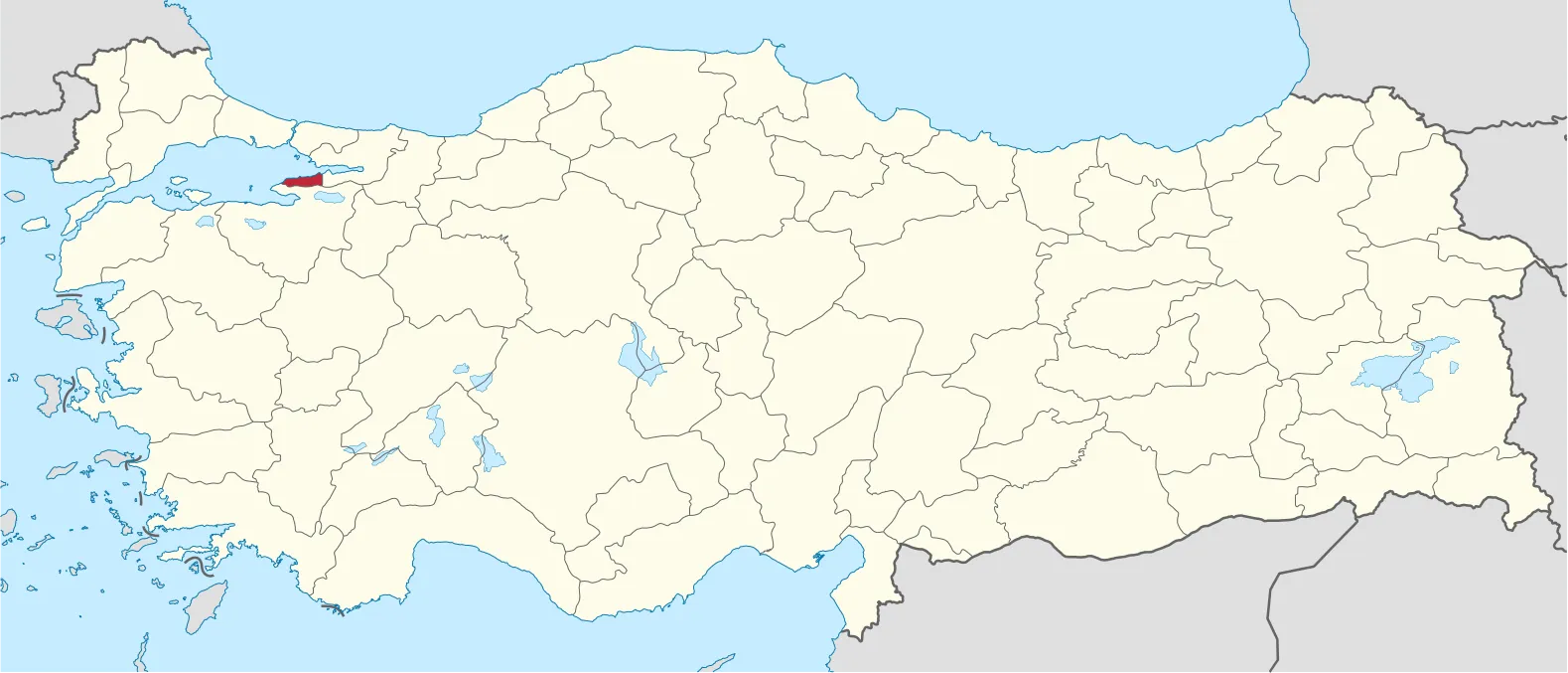 Yalova'nın konumu