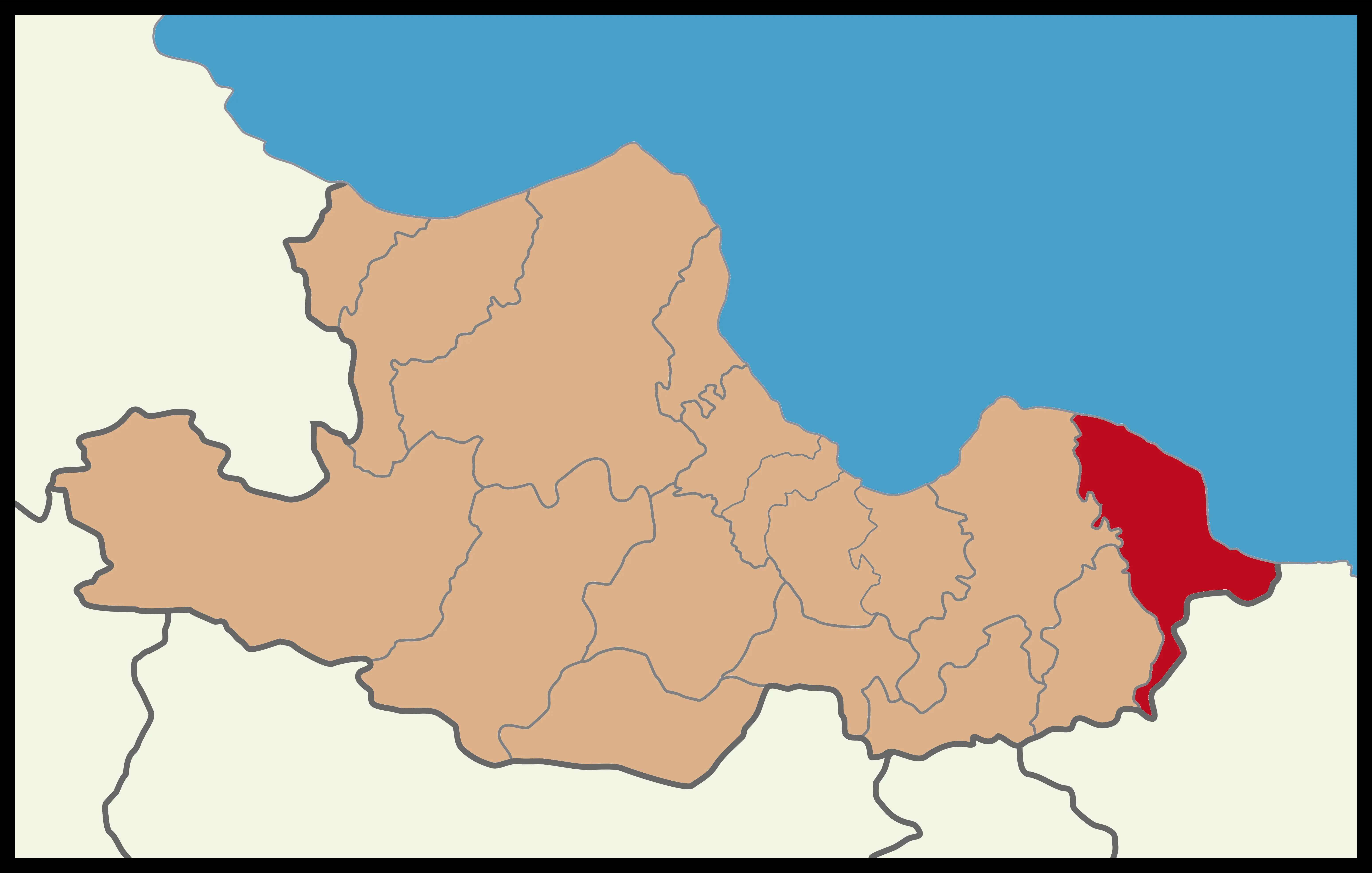 İlçenin Samsun'daki konumu