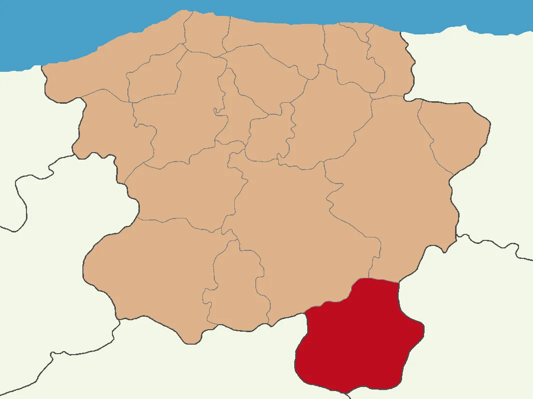 Tosya ilçesinin Kastamonu'daki konumu