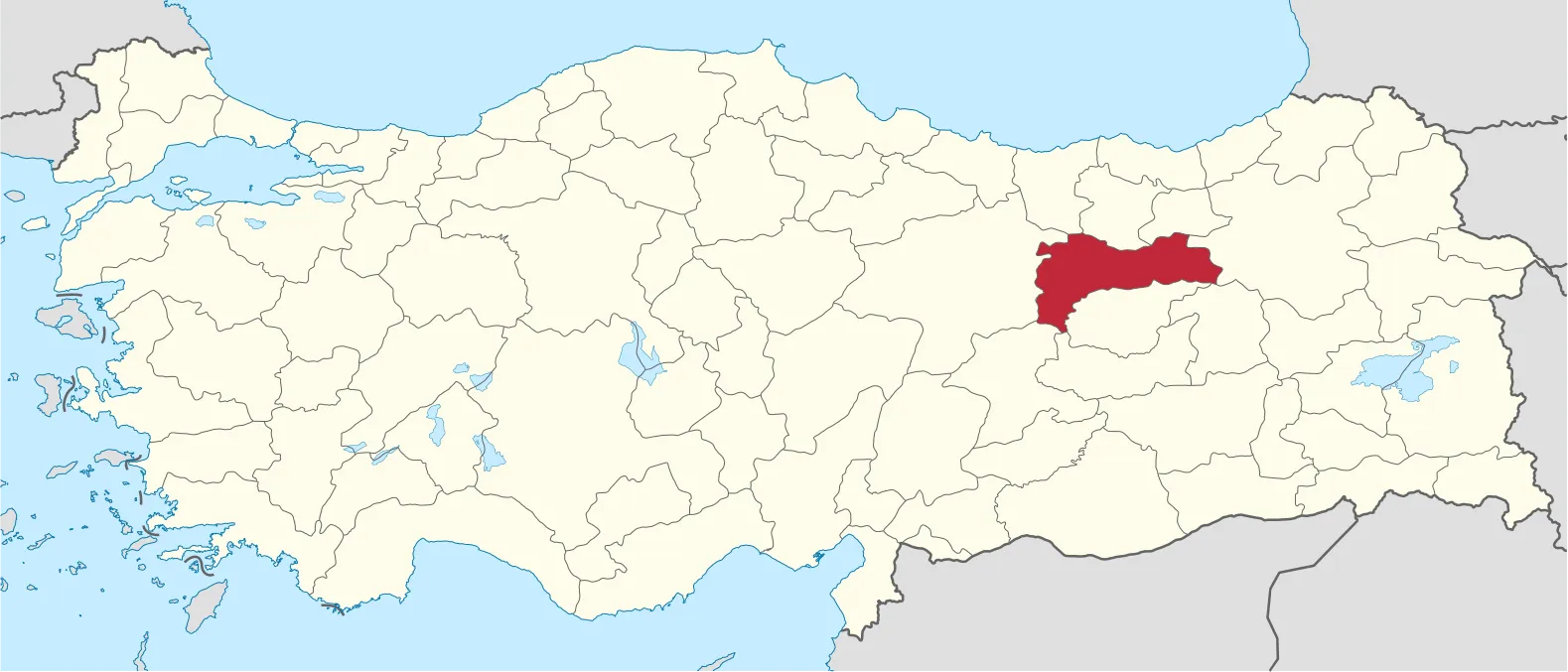 Erzincan'ın konumu