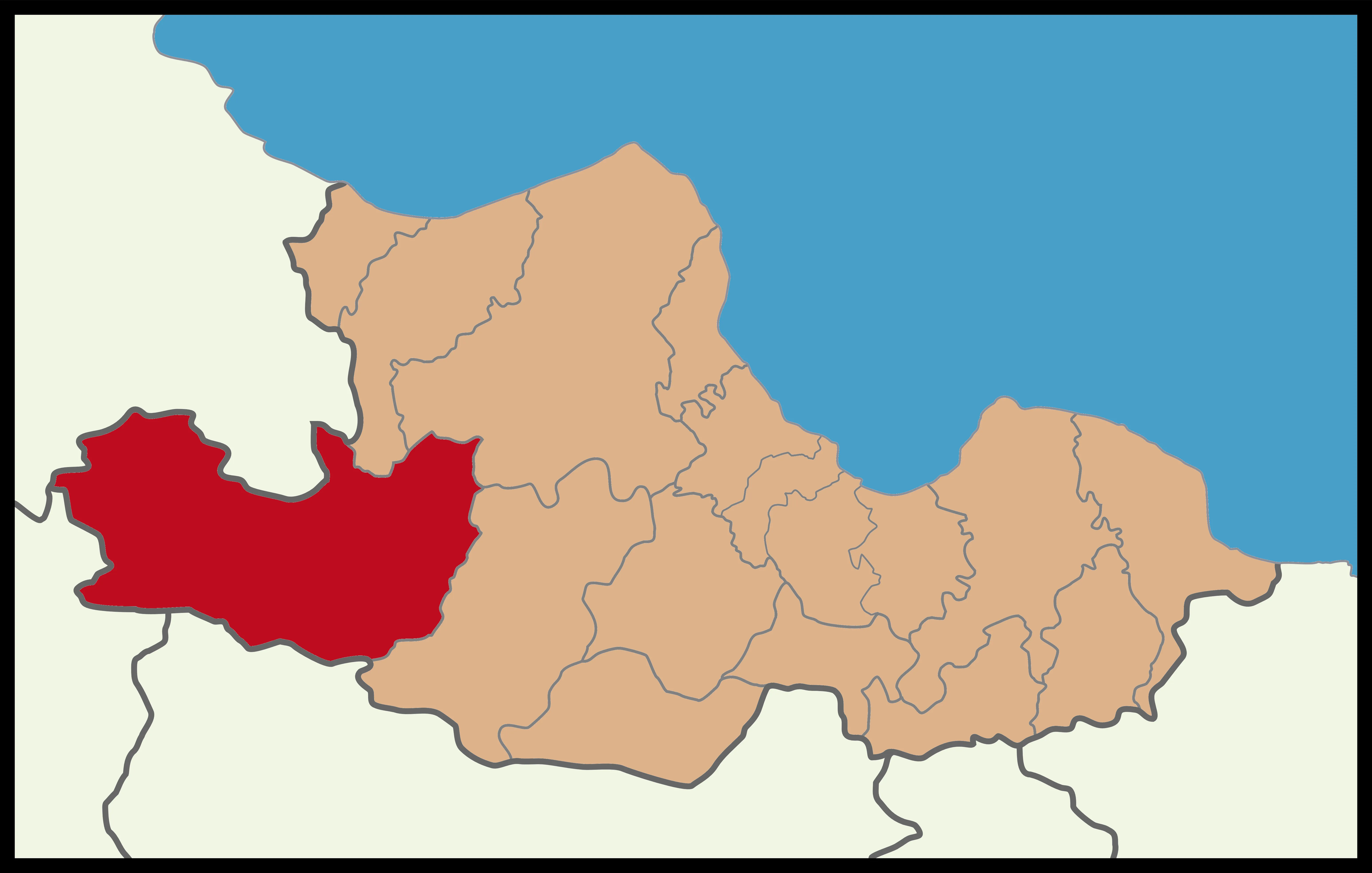 İlçenin Samsun'daki konumu