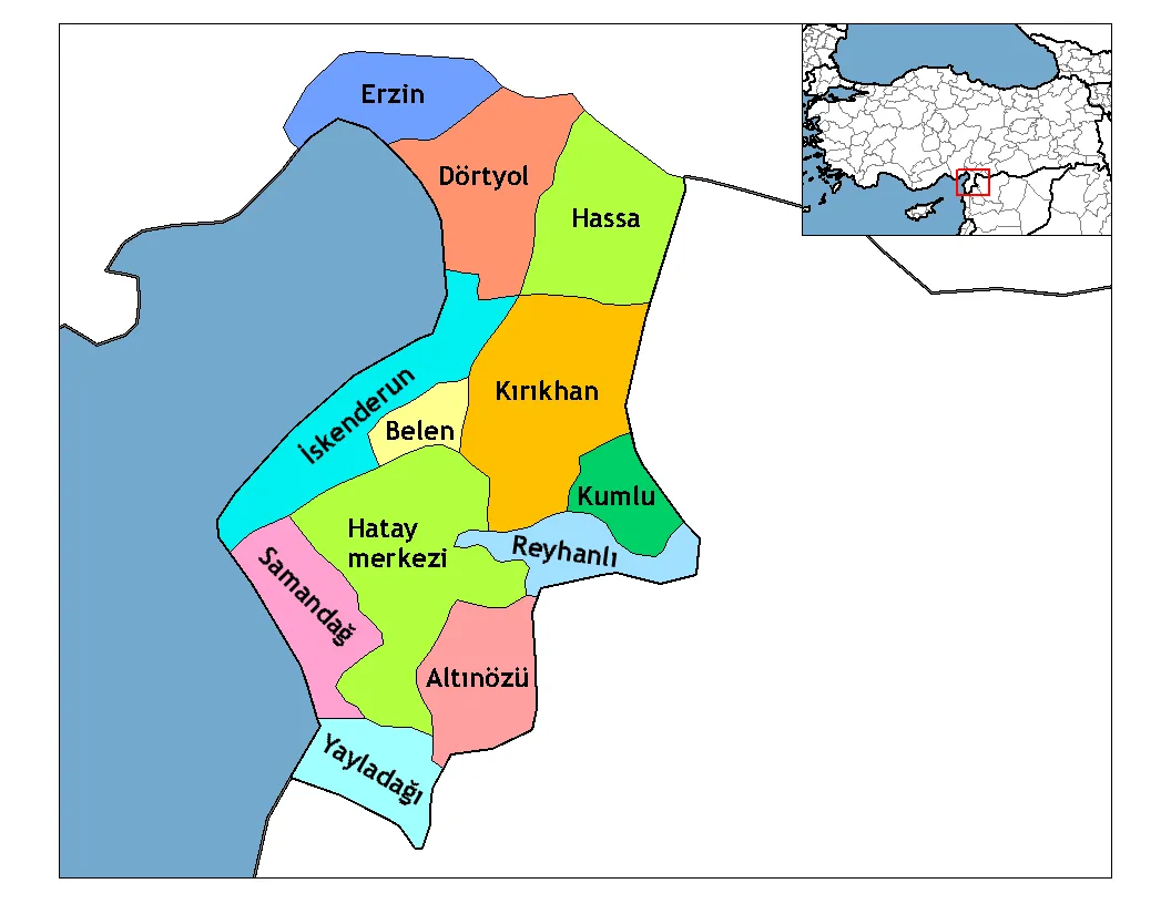 Hatay İli Siyasi Haritası