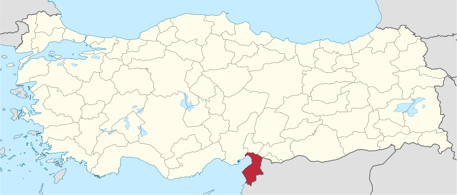 Türkiye'de Erzin'in Konumu